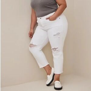 Torrid White Distressed Jeans